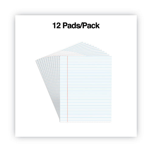 Image of Universal® Glue Top Pads, Narrow Rule, 50 White 8.5 X 11 Sheets, Dozen