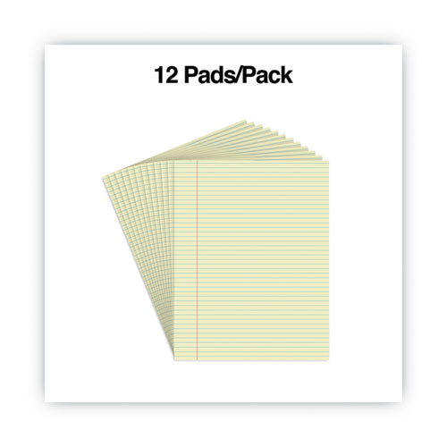Image of Universal® Glue Top Pads, Narrow Rule, 50 Canary-Yellow 8.5 X 11 Sheets, Dozen