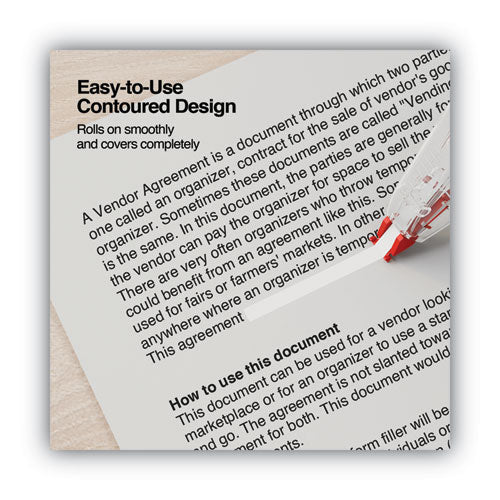 Image of Universal® Correction Tape Dispenser, Non-Refillable, Transparent Red Applicator, 0.2" x 315", 10/Pack