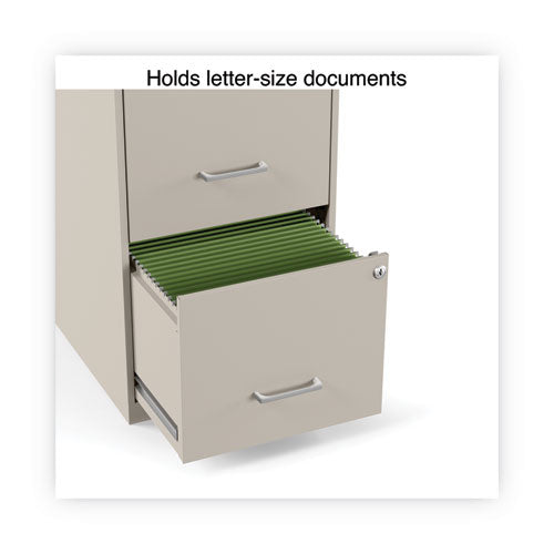 Image of Alera® Soho Vertical File Cabinet, 2 Drawers: File/file, Letter, Putty, 14" X 18" X 24.1"