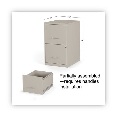 Image of Alera® Soho Vertical File Cabinet, 2 Drawers: File/file, Letter, Putty, 14" X 18" X 24.1"