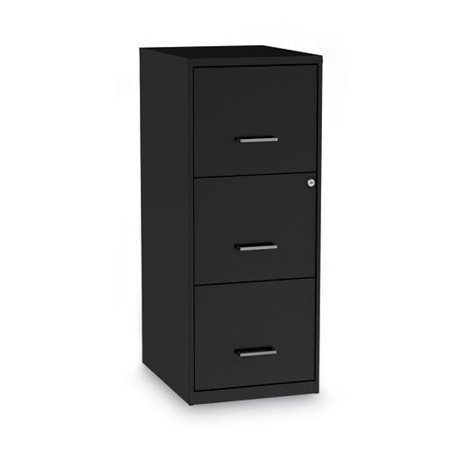 Image of Alera® Soho Vertical File Cabinet, 3 Drawers: File/file/file, Letter, Black, 14" X 18" X 34.9"