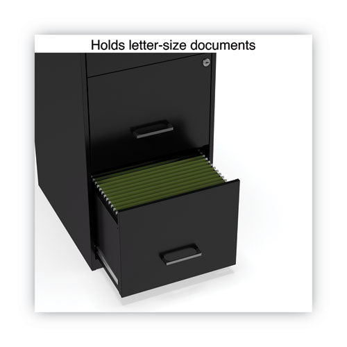 Image of Alera® Soho Vertical File Cabinet, 3 Drawers: File/file/file, Letter, Black, 14" X 18" X 34.9"