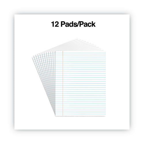 Image of Universal® Glue Top Pads, Wide/legal Rule, 50 White 8.5 X 11 Sheets, Dozen