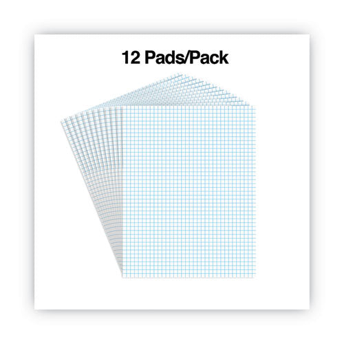 Image of Universal® Quadrille-Rule Glue Top Pads, Quadrille Rule (4 Sq/in), 50 White 8.5 X 11 Sheets, Dozen