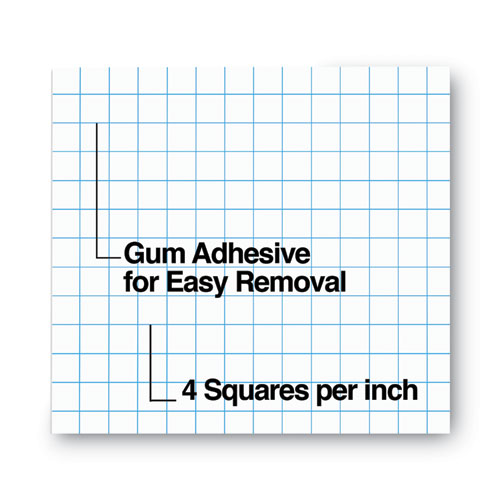 Image of Universal® Quadrille-Rule Glue Top Pads, Quadrille Rule (4 Sq/in), 50 White 8.5 X 11 Sheets, Dozen