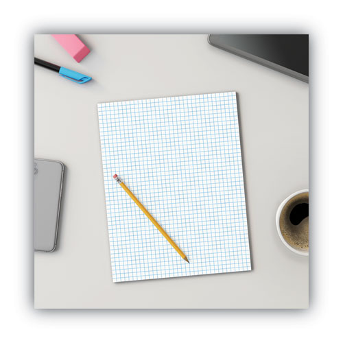 Image of Universal® Quadrille-Rule Glue Top Pads, Quadrille Rule (4 Sq/in), 50 White 8.5 X 11 Sheets, Dozen