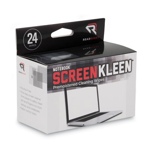 Image of Read Right® Notebook Screenkleen Pads, Cloth, 7 X 5, White, 24/box