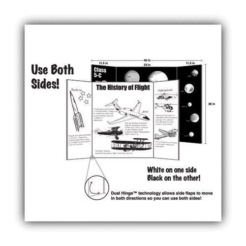 Image of Eco Brites Two Cool Tri-Fold Poster Board, 36 X 48, Black/white, 6/carton