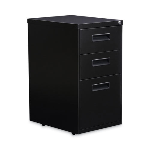 Image of Alera® File Pedestal, Left Or Right, 3-Drawers: Box/box/file, Legal/letter, Black, 14.96" X 19.29" X 27.75"