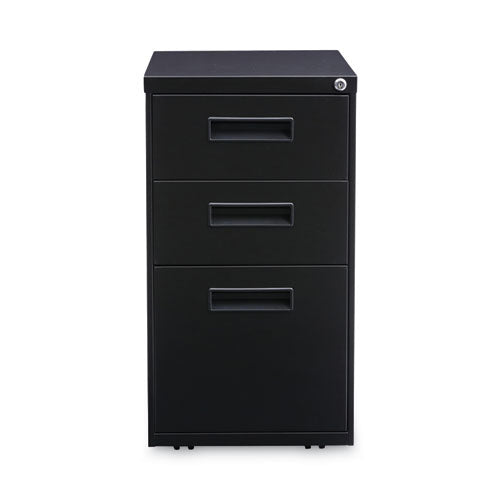 Image of Alera® File Pedestal, Left Or Right, 3-Drawers: Box/box/file, Legal/letter, Black, 14.96" X 19.29" X 27.75"