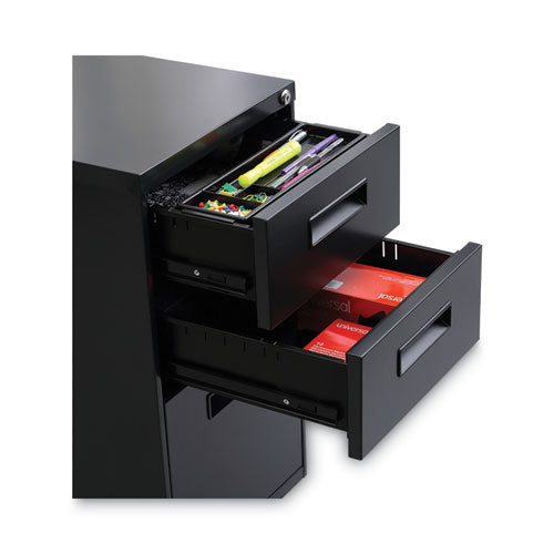 Image of Alera® File Pedestal, Left Or Right, 3-Drawers: Box/box/file, Legal/letter, Charcoal, 14.96" X 19.29" X 27.75"