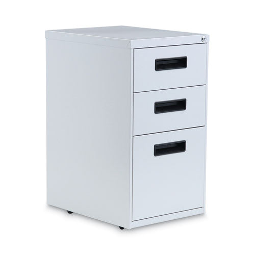 Image of Alera® File Pedestal, Left Or Right, 3-Drawers: Box/box/file, Legal/letter, Light Gray, 14.96" X 19.29" X 27.75"