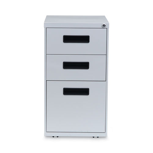 Image of Alera® File Pedestal, Left Or Right, 3-Drawers: Box/box/file, Legal/letter, Light Gray, 14.96" X 19.29" X 27.75"