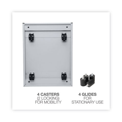 Image of Alera® File Pedestal, Left Or Right, 3-Drawers: Box/box/file, Legal/letter, Light Gray, 14.96" X 19.29" X 27.75"