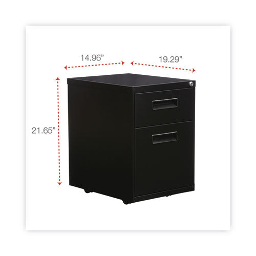 Image of Alera® File Pedestal, Left Or Right, 2-Drawers: Box/file, Legal/letter, Black, 14.96" X 19.29" X 21.65"