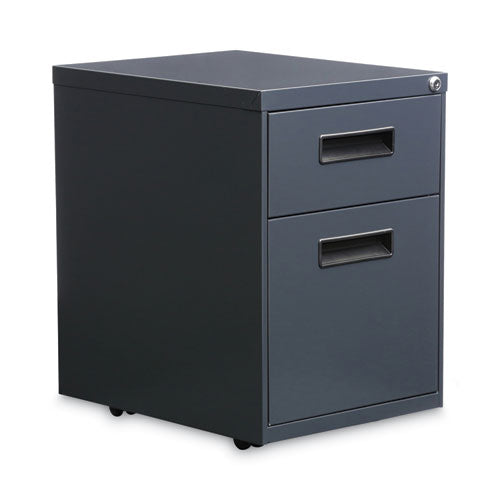 Image of Alera® File Pedestal, Left Or Right, 2-Drawers: Box/file, Legal/letter, Charcoal, 14.96" X 19.29" X 21.65"