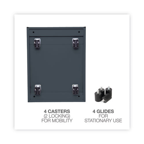 Image of Alera® File Pedestal, Left Or Right, 2-Drawers: Box/file, Legal/letter, Charcoal, 14.96" X 19.29" X 21.65"