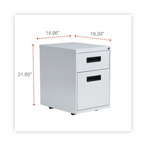 Image of Alera® File Pedestal, Left Or Right, 2-Drawers: Box/file, Legal/letter, Light Gray, 14.96" X 19.29" X 21.65"