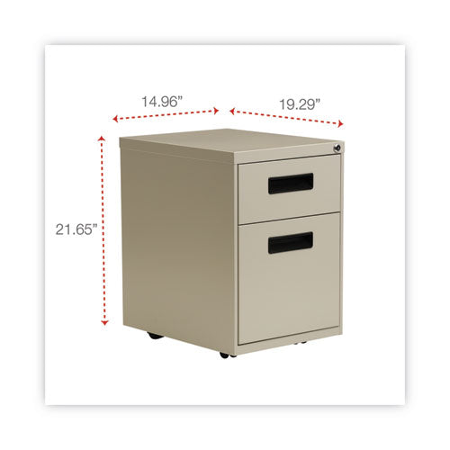 Image of Alera® File Pedestal, Left Or Right, 2-Drawers: Box/file, Legal/letter, Putty, 14.96" X 19.29" X 21.65"