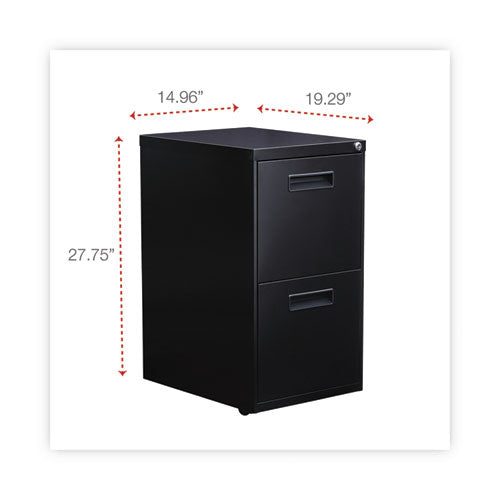 Image of Alera® File Pedestal, Left Or Right, 2 Legal/letter-Size File Drawers, Black, 14.96" X 19.29" X 27.75"