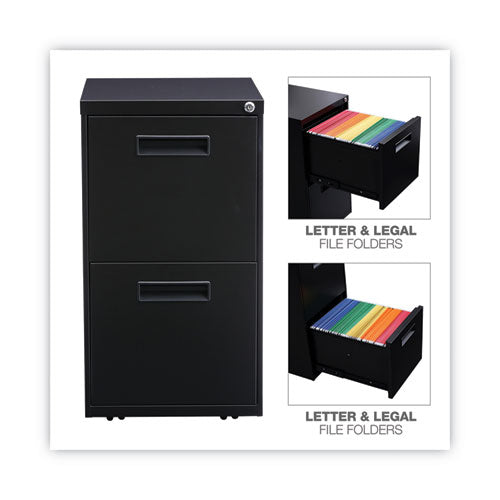 Image of Alera® File Pedestal, Left Or Right, 2 Legal/letter-Size File Drawers, Black, 14.96" X 19.29" X 27.75"