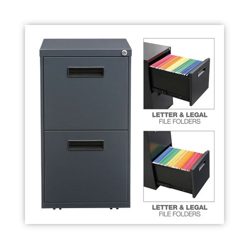 Image of Alera® File Pedestal, Left Or Right, 2 Legal/letter-Size File Drawers, Charcoal, 14.96" X 19.29" X 27.75"
