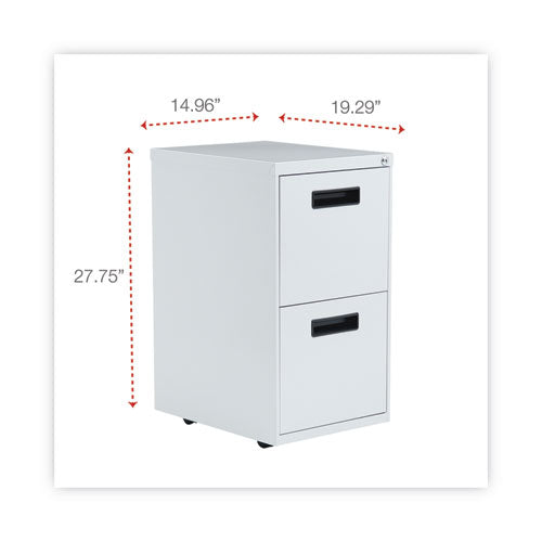 Image of Alera® File Pedestal, Left Or Right, 2 Legal/letter-Size File Drawers, Light Gray, 14.96" X 19.29" X 27.75"