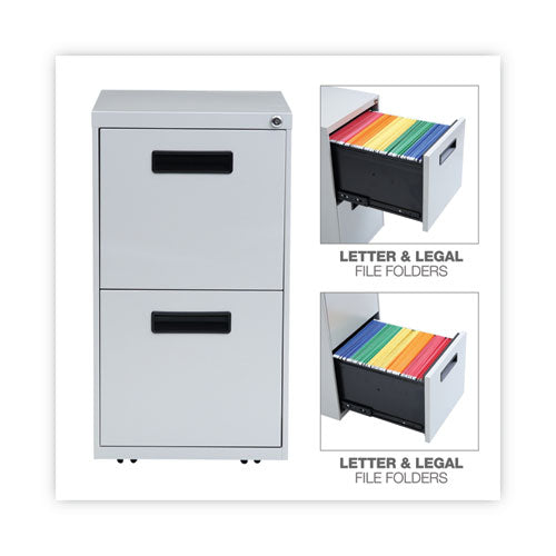 Image of Alera® File Pedestal, Left Or Right, 2 Legal/letter-Size File Drawers, Light Gray, 14.96" X 19.29" X 27.75"
