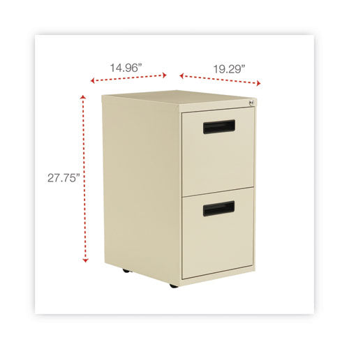 Image of Alera® File Pedestal, Left Or Right, 2 Legal/letter-Size File Drawers, Putty, 14.96" X 19.29" X 27.75"