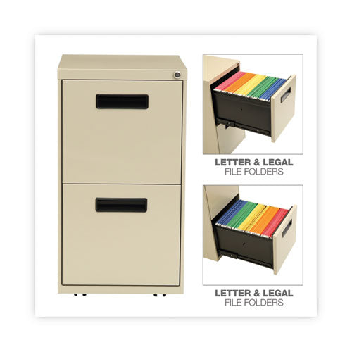 Image of Alera® File Pedestal, Left Or Right, 2 Legal/letter-Size File Drawers, Putty, 14.96" X 19.29" X 27.75"