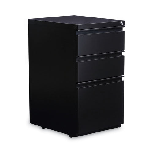 Image of Alera® File Pedestal With Full-Length Pull, Left Or Right, 3-Drawers: Box/box/file, Legal/letter, Black, 14.96" X 19.29" X 27.75"