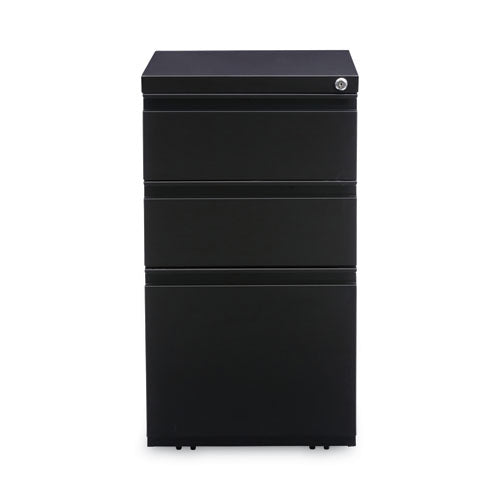 Image of Alera® File Pedestal With Full-Length Pull, Left Or Right, 3-Drawers: Box/box/file, Legal/letter, Black, 14.96" X 19.29" X 27.75"