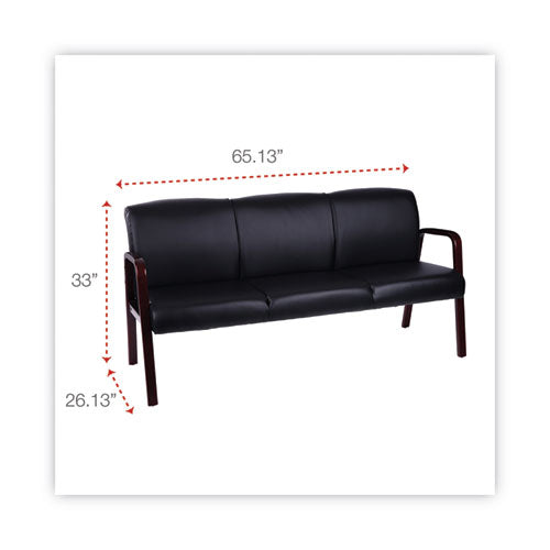 Image of Alera® Alera Reception Lounge WL Series 3-Seat Sofa, 65.13" x 26.13" x 33", Black