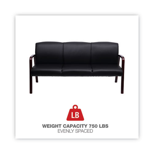 Image of Alera® Alera Reception Lounge WL Series 3-Seat Sofa, 65.13" x 26.13" x 33", Black