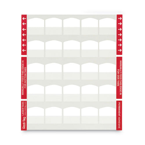 Image of Redi-Tag® Laser Printable Index Tabs, 1/5-Cut, White, 1.13" Wide, 100/Pack