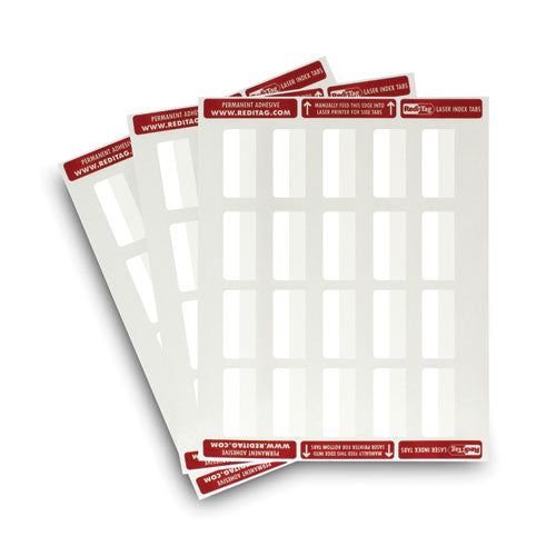 Image of Redi-Tag® Laser Printable Index Tabs, 1/5-Cut, White, 2" Wide, 300/Pack