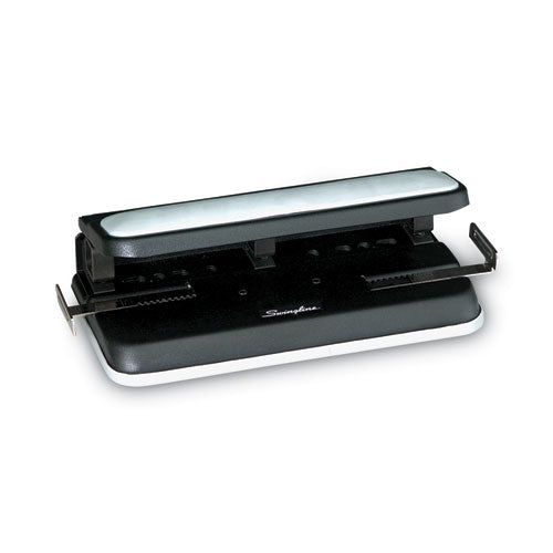 Image of Swingline® 32-Sheet Easy Touch Two- To Three-Hole Punch With Cintamatic Centering, 9/32" Holes, Black/gray