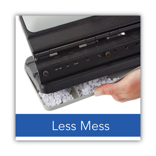 Image of Swingline® 32-Sheet Lever Handle Heavy-Duty Two- To Seven-Hole Punch, 9/32" Holes, Black