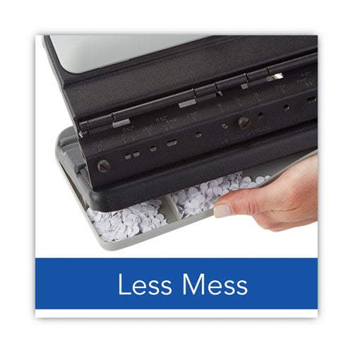Image of Swingline® 32-Sheet Easy Touch Two- To Three-Hole Punch With Cintamatic Centering, 9/32" Holes, Black/gray
