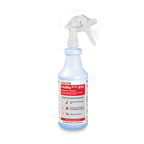 Image of Maxim® Facility+ RTU Disinfectant, Safe-to-Ship, Unscented, 32 oz, 6/Carton