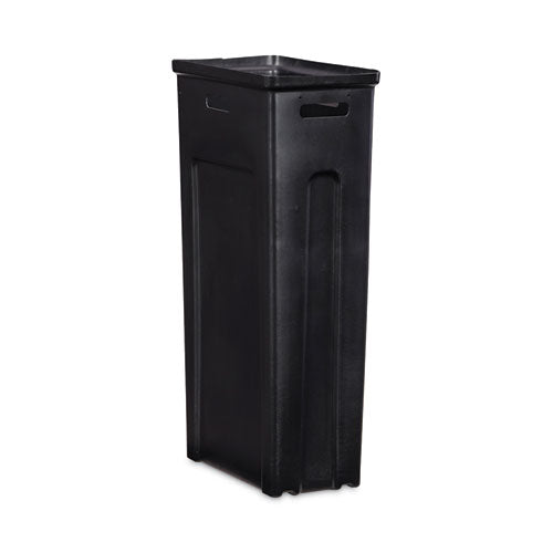 Image of Rubbermaid® Commercial Sustain Decorative Refuse with Recycling Lid, 15 gal, Metal/Plastic, Black/Green