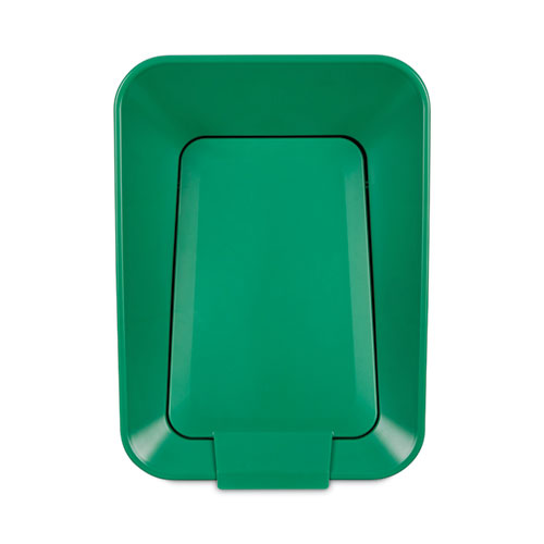 Image of Rubbermaid® Commercial Sustain Decorative Refuse with Recycling Lid, 15 gal, Metal/Plastic, Black/Green