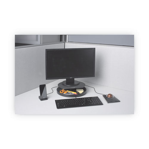 Image of Kensington® Spin2 Monitor Stand With Smartfit, 12.6" X 12.6" X 2.25" To 3.5", Black, Supports 40 Lbs