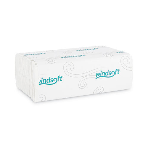 Image of Windsoft® C-Fold Paper Towels, 1-Ply, 10.2 x 13.25, White, 200/Pack, 12 Packs/Carton