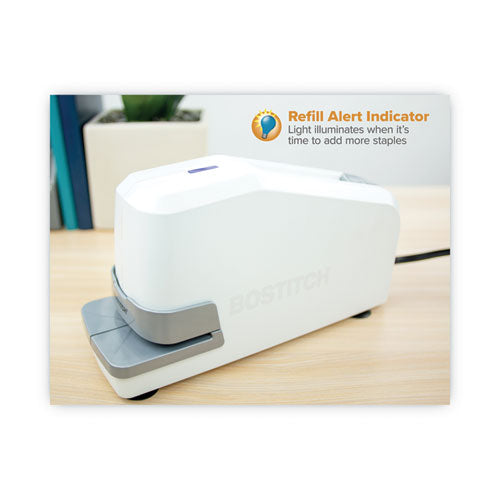 Image of Bostitch® Impulse 30 Electric Stapler, 30-Sheet Capacity, White