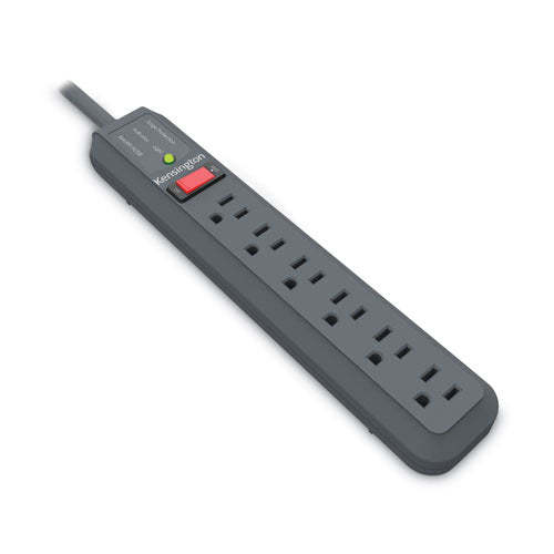 Image of Kensington® Guardian Surge Protector, 6 AC Outlets, 15 ft Cord, 540 J, Gray