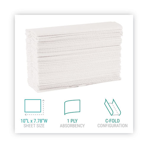 Image of Windsoft® C-Fold Paper Towels, 1-Ply, 10.2 x 13.25, White, 200/Pack, 12 Packs/Carton