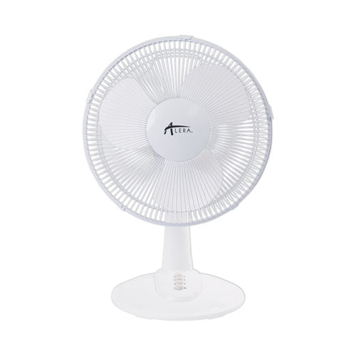Image of Alera® 12" 3-Speed Oscillating Desk Fan, Plastic, White