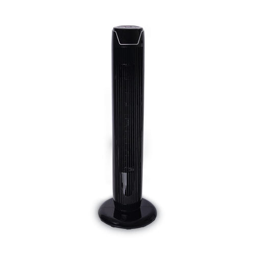Image of Alera® 36" 3-Speed Oscillating Tower Fan With Remote Control, Plastic, Black